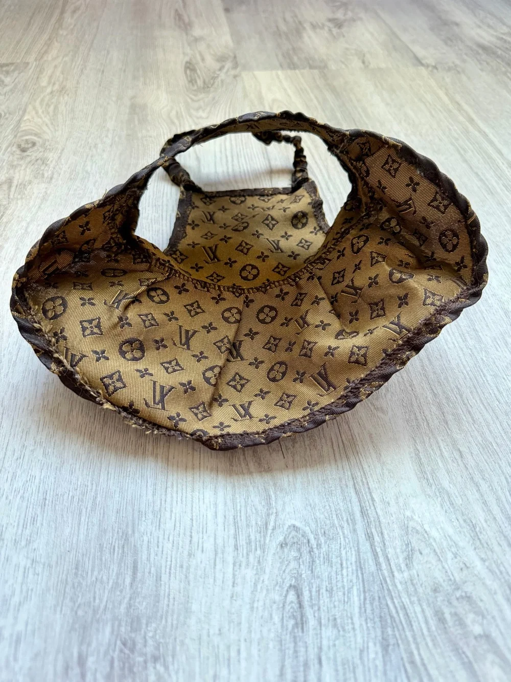 Monogram - Designer Inspired Brown & Tan Pet/Puppy Dog Dress - size XS